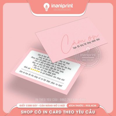 Mẫu Card cám ơn Dễ Thương, Thiệp cám ơn Cute, Danh Thiếp cám ơn Dễ Thương đẹp giá rẻ