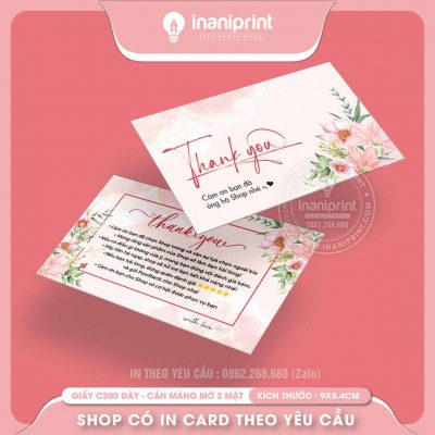 Mẫu Card cám ơn Dễ Thương, Thiệp cám ơn Cute, Danh Thiếp cám ơn Dễ Thương đẹp giá rẻ