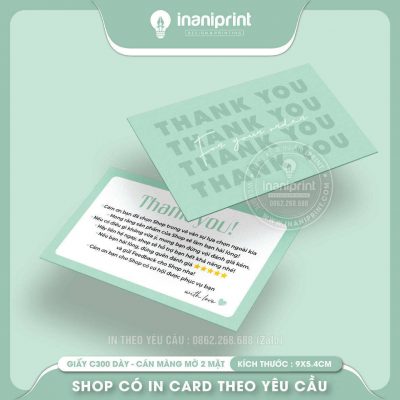 Mẫu Card cám ơn Dễ Thương, Thiệp cám ơn Cute, Danh Thiếp cám ơn Dễ Thương đẹp giá rẻ