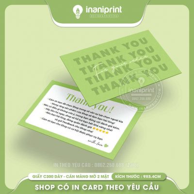 Mẫu Card cám ơn Dễ Thương, Thiệp cám ơn Cute, Danh Thiếp cám ơn Dễ Thương đẹp giá rẻ