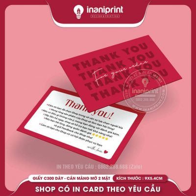 Mẫu Card cám ơn Dễ Thương, Thiệp cám ơn Cute, Danh Thiếp cám ơn Dễ Thương đẹp giá rẻ