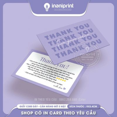 Mẫu Card cám ơn Dễ Thương, Thiệp cám ơn Cute, Danh Thiếp cám ơn Dễ Thương đẹp giá rẻ