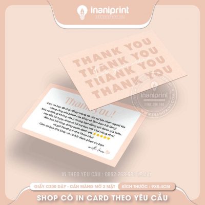 Mẫu Card cám ơn Dễ Thương, Thiệp cám ơn Cute, Danh Thiếp cám ơn Dễ Thương đẹp giá rẻ