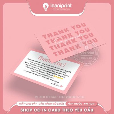 Mẫu Card cám ơn Dễ Thương, Thiệp cám ơn Cute, Danh Thiếp cám ơn Dễ Thương đẹp giá rẻ