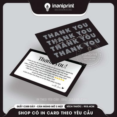 Mẫu Card cám ơn Dễ Thương, Thiệp cám ơn Cute, Danh Thiếp cám ơn Dễ Thương đẹp giá rẻ