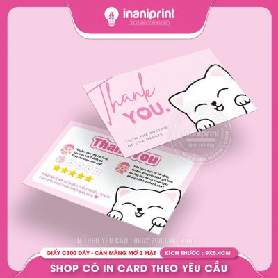 Mẫu Card cám ơn Dễ Thương, Thiệp cám ơn Cute, Danh Thiếp cám ơn Dễ Thương đẹp giá rẻ