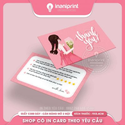 Mẫu Card cám ơn Dễ Thương, Thiệp cám ơn Cute, Danh Thiếp cám ơn Dễ Thương đẹp giá rẻ