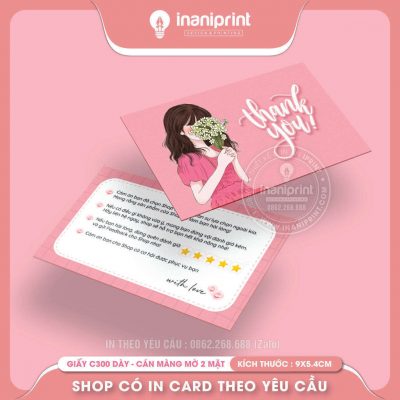 Mẫu Card cám ơn Dễ Thương, Thiệp cám ơn Cute, Danh Thiếp cám ơn Dễ Thương đẹp giá rẻ