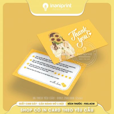 Mẫu Card cám ơn Dễ Thương, Thiệp cám ơn Cute, Danh Thiếp cám ơn Dễ Thương đẹp giá rẻ