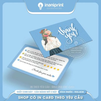 Mẫu Card cám ơn Dễ Thương, Thiệp cám ơn Cute, Danh Thiếp cám ơn Dễ Thương đẹp giá rẻ