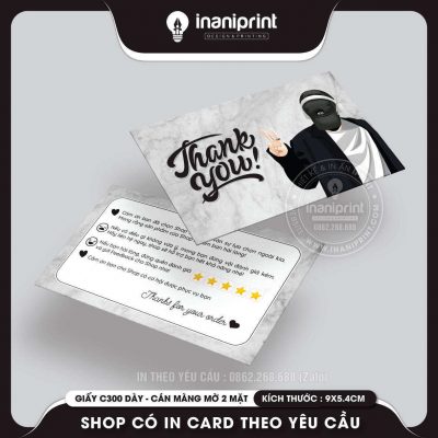 Mẫu Card cám ơn Dễ Thương, Thiệp cám ơn Cute, Danh Thiếp cám ơn Dễ Thương đẹp giá rẻ