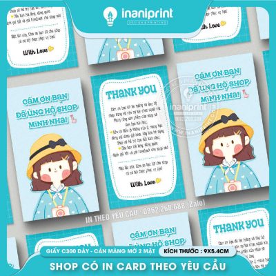 Mẫu Card cám ơn Dễ Thương, Thiệp cám ơn Cute, Danh Thiếp cám ơn Dễ Thương đẹp giá rẻ