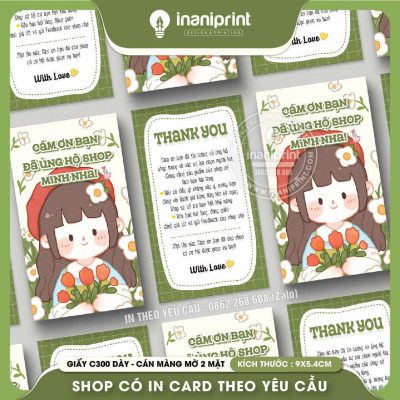 Mẫu Card cám ơn Dễ Thương, Thiệp cám ơn Cute, Danh Thiếp cám ơn Dễ Thương đẹp giá rẻ