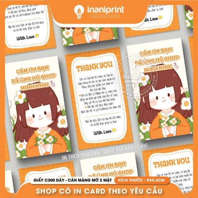 Mẫu Card cám ơn Dễ Thương, Thiệp cám ơn Cute, Danh Thiếp cám ơn Dễ Thương đẹp giá rẻ