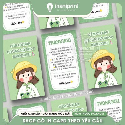 Mẫu Card cám ơn Dễ Thương, Thiệp cám ơn Cute, Danh Thiếp cám ơn Dễ Thương đẹp giá rẻ