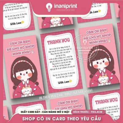 Mẫu Card cám ơn Dễ Thương, Thiệp cám ơn Cute, Danh Thiếp cám ơn Dễ Thương đẹp giá rẻ