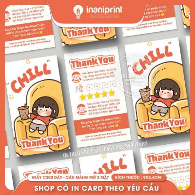 Mẫu Card cám ơn Dễ Thương, Thiệp cám ơn Cute, Danh Thiếp cám ơn Dễ Thương đẹp giá rẻ