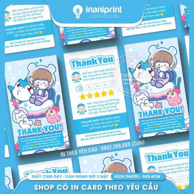 Mẫu Card cám ơn Dễ Thương, Thiệp cám ơn Cute, Danh Thiếp cám ơn Dễ Thương đẹp giá rẻ