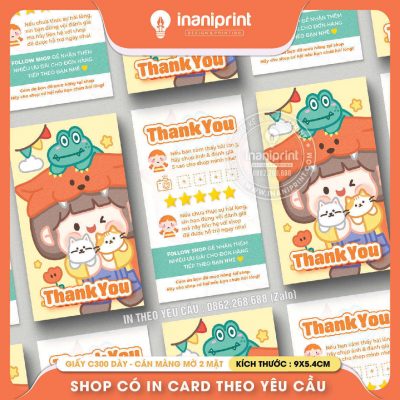 Mẫu Card cám ơn Dễ Thương, Thiệp cám ơn Cute, Danh Thiếp cám ơn Dễ Thương đẹp giá rẻ