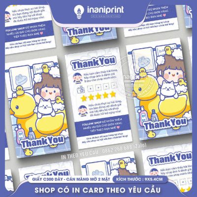 Mẫu Card cám ơn Dễ Thương, Thiệp cám ơn Cute, Danh Thiếp cám ơn Dễ Thương đẹp giá rẻ