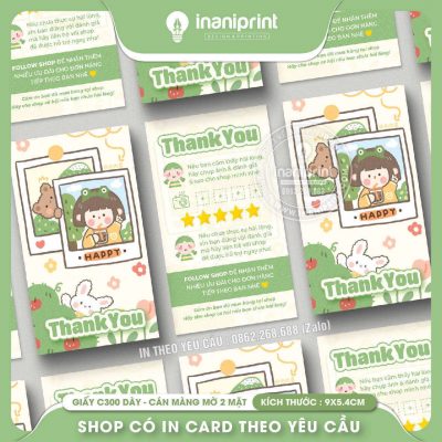 Mẫu Card cám ơn Dễ Thương, Thiệp cám ơn Cute, Danh Thiếp cám ơn Dễ Thương đẹp giá rẻ