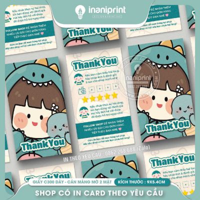 Mẫu Card cám ơn Dễ Thương, Thiệp cám ơn Cute, Danh Thiếp cám ơn Dễ Thương đẹp giá rẻ