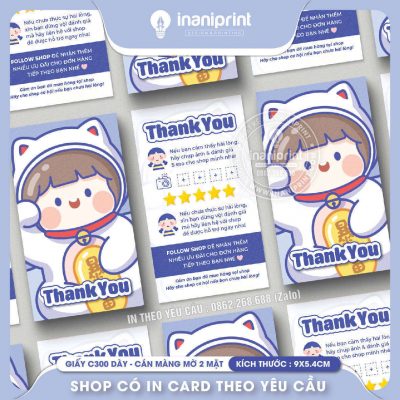 Mẫu Card cám ơn Dễ Thương, Thiệp cám ơn Cute, Danh Thiếp cám ơn Dễ Thương đẹp giá rẻ