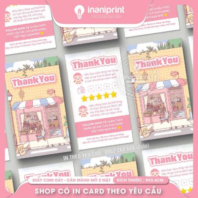 Mẫu Card cám ơn Dễ Thương, Thiệp cám ơn Cute, Danh Thiếp cám ơn Dễ Thương đẹp giá rẻ