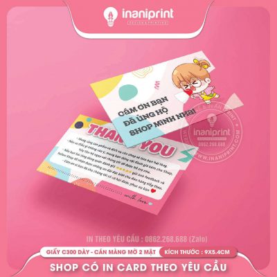 Mẫu Card cám ơn Dễ Thương, Thiệp cám ơn Cute, Danh Thiếp cám ơn Dễ Thương đẹp giá rẻ