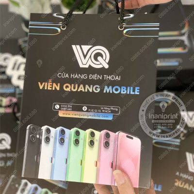 Mẫu Túi Giấy Shop Mobile, Túi Xách Giấy Shop Mobile, Túi Giấy Shop Mobile Quảng Cáo Đẹp Giá Rẻ