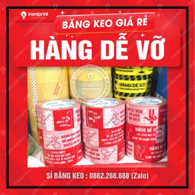 Mẫu Băng Keo Dễ Vỡ Dán Hộp, Băng Keo Dễ Vỡ Dán Thùng Đẹp, Băng Keo Dễ Vỡ Đóng Gói Đẹp Giá Rẻ