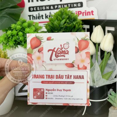 Mẫu Card Visit Trang Trại Dâu, Name Card Trang Trại Dâu, Danh Thiếp Trang Trại Dâu Đẹp Giá Rẻ