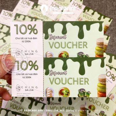 Mẫu Thẻ Giảm Giá Tiệm Bánh, Phiếu Giảm Giá Tiệm Bánh, Voucher Giảm Giá Tiệm Bánh Giá Rẻ