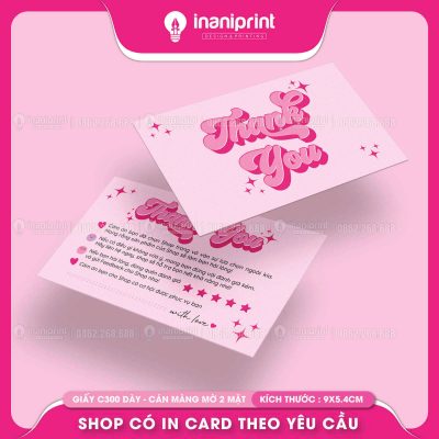 Mẫu Card Cám Ơn Thank Pink, Thiệp Cám Ơn Thank Pink, Danh Thiếp Cám Ơn Thank Pink Dễ Thương đẹp giá rẻ