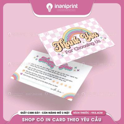 Mẫu Card Cám Ơn Caro Cầu Vồng, Thiệp Cám Ơn Caro Cầu Vồng, Danh Thiếp Cám Ơn Caro Cầu Vồng Dễ Thương đẹp giá rẻ