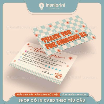 Mẫu Card Cám Ơn Caro Xanh, Thiệp Cám Ơn Caro Xanh, Danh Thiếp Cám Ơn Caro Xanh Dễ Thương đẹp giá rẻ