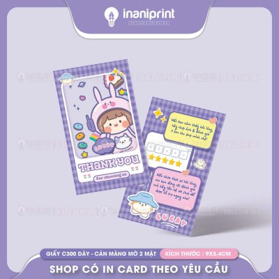 Mẫu Card Cám Ơn Bé Thỏ Tím, Thiệp Cám Ơn Bé Thỏ Tím, Danh Thiếp Cám Ơn Bé Thỏ Tím Dễ Thương đẹp giá rẻ