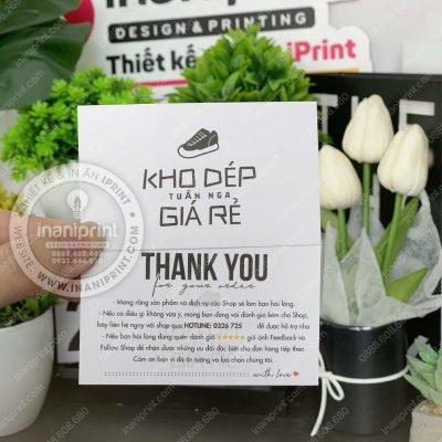 Mẫu Card Cám Ơn Tiệm Giày Dép, Thiệp Cám Ơn Shop Giày Dép, Danh Thiếp Cám Ơn Shop Giày Dép Dễ Thương đẹp giá rẻ