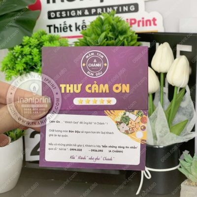 Mẫu Card Cám Ơn Quán Bún, Thiệp Cám Ơn Tiệm Bún, Danh Thiếp Cám Ơn Quán Bún Dễ Thương đẹp giá rẻ