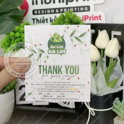 Mẫu Card Cám Ơn Shop Ăn Vặt, Thiệp Cám Ơn Quán Ăn Vặt, Danh Thiếp Cám Ơn Tiệm Ăn Vặt Dễ Thương đẹp giá rẻ