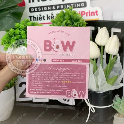 Mẫu Card Cám Ơn Shop Mỹ Phẩm, Thiệp Cám Ơn Tiệm Mỹ Phẩm, Danh Thiếp Cám Ơn Shop Mỹ Phẩm Dễ Thương đẹp giá rẻ