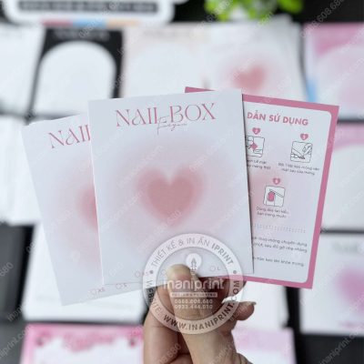 Mẫu Nails Box Tim Hồng Cam, Card Gắn Móng Tay Giả Tim Hồng Cam, Giấy Gắn Móng Tay Giả Tim Hồng Cam Đẹp Giá Rẻ