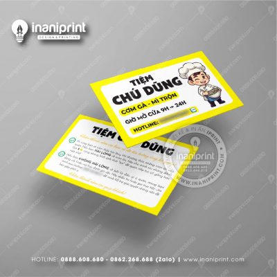 Mẫu Card Visit Quán Ăn, Name Card Tiệm Ăn, Danh Thiếp Quán Ăn Đẹp Giá Rẻ