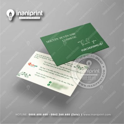 Mẫu Card Visit Shop Mỹ Phẩm, Name Card Tiệm Mỹ Phẩm, Danh Thiếp Shop Mỹ Phẩm Đẹp Giá Rẻ
