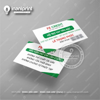 Mẫu Card Visit Hỗ Trợ Vay Tiền Fe Credit, Name Card Hỗ Trợ Vay Tiền FE Credit, Danh Thiếp Hỗ Trợ Vay Tiền Fe Credit đẹp giá rẻ