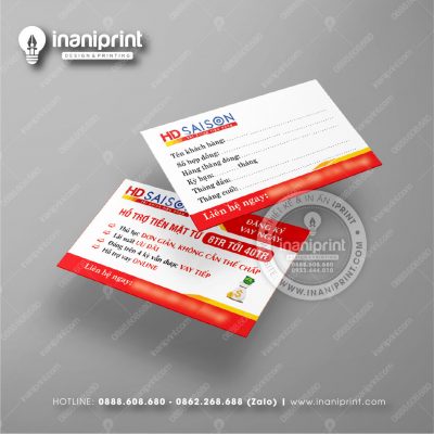 Mẫu Card Visit Hỗ Trợ Vay Tiền Ngân Hàng HD Saigon, Name Card Hỗ Trợ Vay Tiền Ngân Hàng HD Saigon, Danh Thiếp Hỗ Trợ Vay Tiền Ngân Hàng HD Saigon đẹp giá rẻ