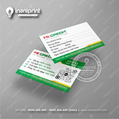 Mẫu Card Visit Hỗ Trợ Vay Tiền Fe Credit, Name Card Hỗ Trợ Vay Tiền FE Credit, Danh Thiếp Hỗ Trợ Vay Tiền Fe Credit đẹp giá rẻ