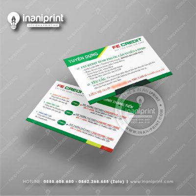 Mẫu Card Visit Hỗ Trợ Vay Tiền Fe Credit, Name Card Hỗ Trợ Vay Tiền FE Credit, Danh Thiếp Hỗ Trợ Vay Tiền Fe Credit đẹp giá rẻ