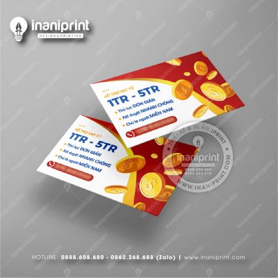 Mẫu Card Visit Hỗ Trợ Vay Tiền, Name Card Hỗ Trợ Vay Tiền, Danh Thiếp Hỗ Trợ Vay Tiền đẹp giá rẻ