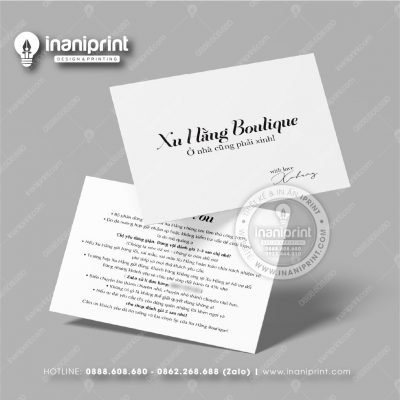 Mẫu Card Visit Shop Quần Áo, Name Card Tiệm Quần Áo, Danh Thiếp Shop Thời Trang Đẹp Giá Rẻ